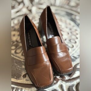 Women's Vintage MOD STYLE Augustina WESTIES Brown Loafers 8